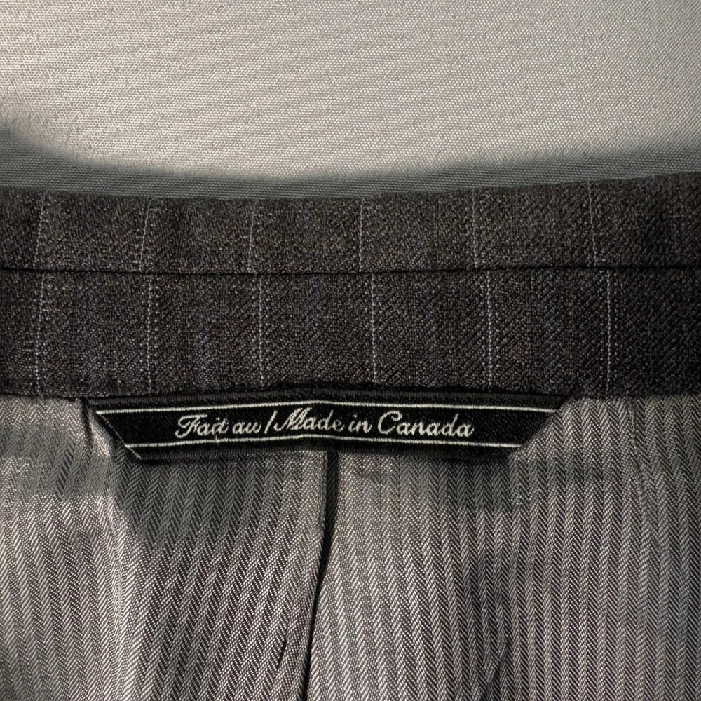 Jack Victor Loro Piana Zelander Wool Pinstripe Blazer 46R Charcoal Gray Men Coat